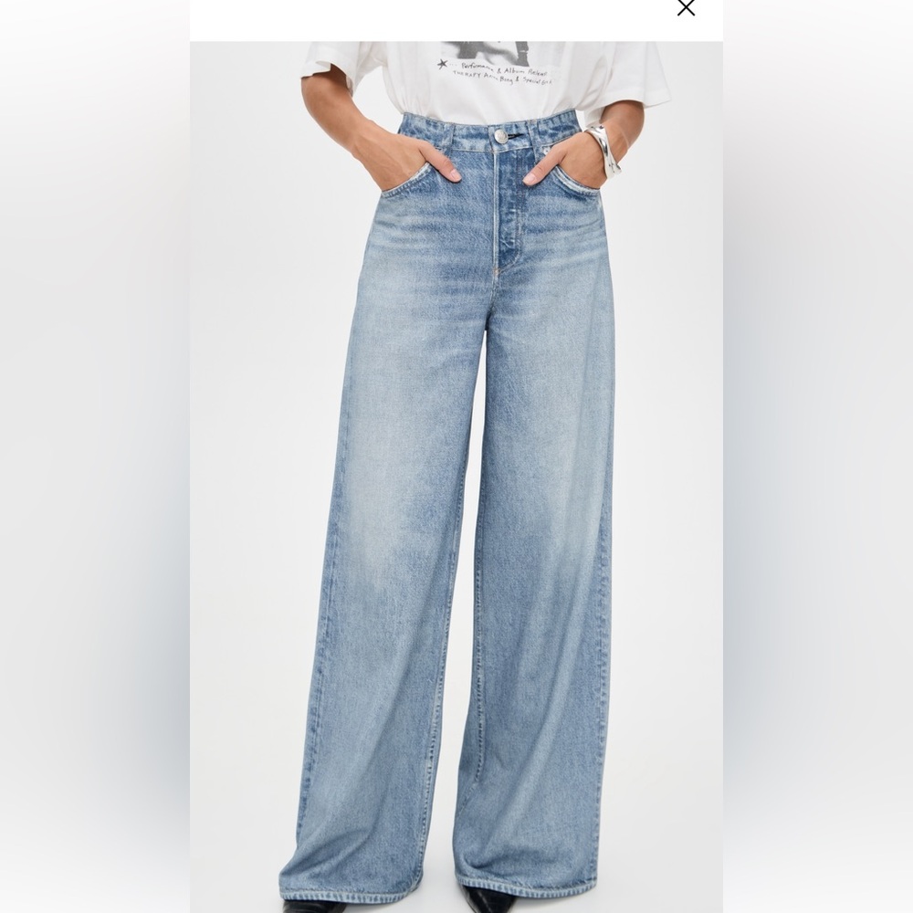 rag & bone Light Blue Wide Leg Jeans